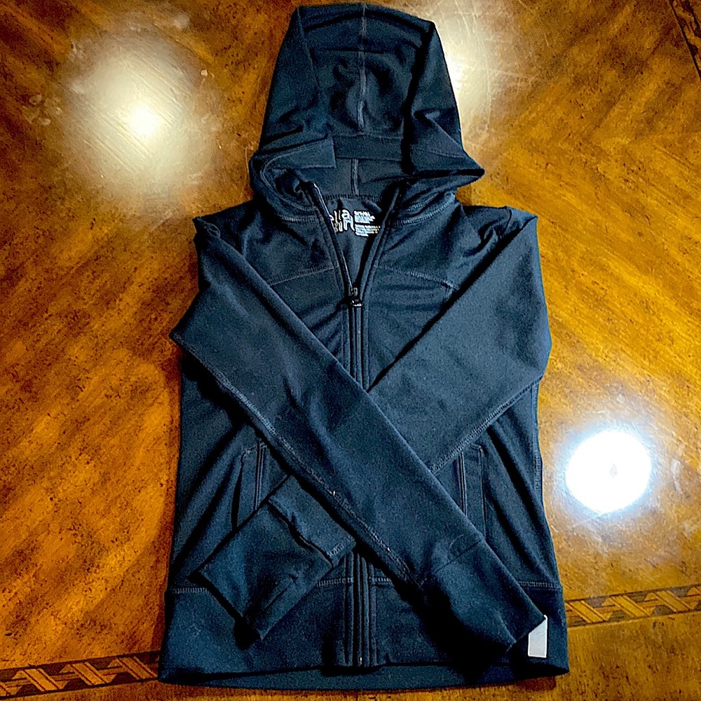 Black long sleeved workout hoodie